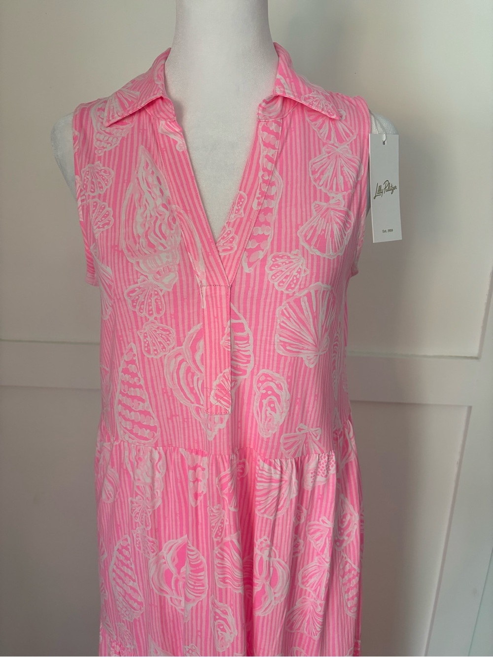 Lilly Pulitzer Riegan Sleeveless Maxi Dress XXS in ROUSSEAU PINK COOL AS SHELL - Picture 2 of 6